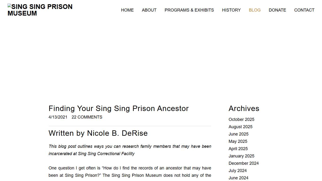 Sing Sing Prison Museum Blog - SING SING PRISON MUSEUM